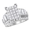 10kt White Gold Round Diamond Cindys Dream Cluster Bridal Wedding Engagement Ring 3.00 Cttw
