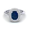 2.50 ctw Sapphire With Micro VS/SI Diamond Ring Halo 14k White Gold