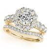 3.16 ctw Certified VS/SI Diamond 2pc Wedding Set Halo 14k Yellow Gold
