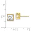 Image 2 : 10k Yellow Gold 7 mm Square Cubic Zirconia Earrings - 47 mm