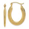 Image 1 : 14k Yellow Gold Textured Stamped Hoop Earrings