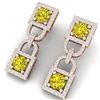 Image 1 : 4 ctw SI/I Fancy Yellow Diamond Earrings 18K Rose Gold
