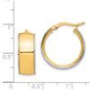 Image 2 : 14k Yellow & White Gold Polished Hoop Earrings - 2x19 mm