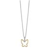 Image 1 : 14k Two-tone Diamond Butterfly Necklace - 18 in.