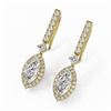 Image 1 : 3 ctw Marquise Cut Diamond Designer Earrings 18K Yellow Gold