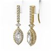 Image 3 : 3 ctw Marquise Cut Diamond Designer Earrings 18K Yellow Gold