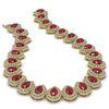 Image 2 : 121.42 ctw Certified Ruby & Diamond Victorian Necklace 14K Yellow Gold