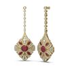 Image 2 : 4.19 ctw Ruby & Diamond Earrings 18K Yellow Gold