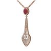 Image 3 : 4.77 ctw Ruby & Diamond Necklace 18K Rose Gold