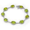 Image 1 : 20.33 ctw Peridot & Diamond Bracelet 14k White Gold