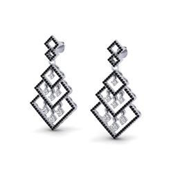 3 ctw Micro Pave Black & White VS/SI Diamond Earrings 14k White Gold