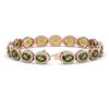 Image 2 : 21.71 ctw Tourmaline & Diamond Micro Pave Halo Bracelet 10k Rose Gold