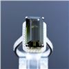 Image 4 : 10.10ct Natural Green Tourmaline 18K white gold ring