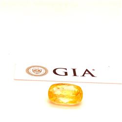 GIA 13.31ct Cushion Shape Yellow No heat Sapphire 16.37 x 11.58 x 6.61 mm
