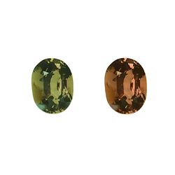 GIA 1.1ct Oval Shape Yellowish Green changing to Brown Purple ALEXANDRITE  6.98 x 5.19 x 3.77 mm