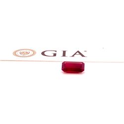 2.72ct Octagonal Shape Natural Burma Ruby 10.42 x 5.74 x 3.99 mm GIA #2205450039