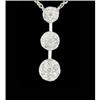 Image 1 : 14KY Gold Triple Diamond Cluster Pendant