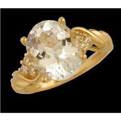 Brilliant 4.00ct. Aquamarine Diamond Ring