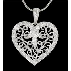 14KW Gold Diamond Heart Pendant