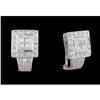 Image 1 : 14KW Deco-Style .45ct. Diamond Huggy Earrings