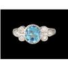 Image 1 : 14KW Gold 2.20ct Blue Topaz/Diamond Ring