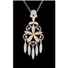 Image 1 : 14K Two-Tone Dangling Chandelier Diamond Pendan