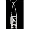 Image 1 : 18KW Gold Dangling Diamond Necklace