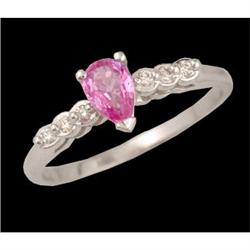14KW Gold Pink Sapphire / Diamond Ring
