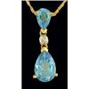 Image 1 : Beautiful 1.75ct Blue Topaz / Diamond Necklace