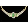 Image 1 : Magnificent 1.30ct. Emarald Diamond Necklace