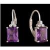 Image 1 : 2.00ct. Amethyst / Diamond Earrings