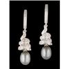 Image 1 : 14KW Gold Freshwater Pearl/Diamond Hoop Earring