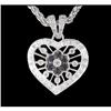 Image 1 : 14KW Gold Sapphire And Diamond Heart Pendant