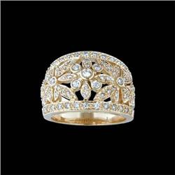 ELEGANT 14KY .75ct. DIAMOND FLOWER RING