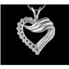 Image 1 : Romantic 14KW Gold Diamond Heart Pendant