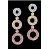 Image 1 : 14KPWY Gold Diamond Triple Circle Drop Earrings
