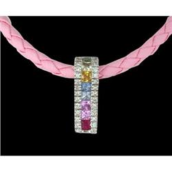 14KW 1.35ct Rainbow Genuine Sapphire/Diamond Pe