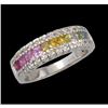 Image 1 : 14KW 1.94ct Rainbow Genuine Sapphire/Diamond Ri