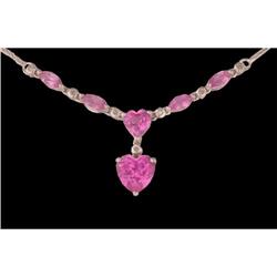 Elegant 3.50ct. Pink Topaz / Diamond Necklace