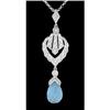 Image 1 : 14KW Gold Blue Topaz/Diamond Pendant