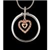 Image 1 : 14KW Pink Gold Diamond Heart Pendant / Ring