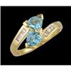 Image 1 : Sparkling 1.25ct. Blue Topaz/Diamond Ring