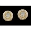 Image 1 : 14KY Gold Floating Diamond Circle Earrings