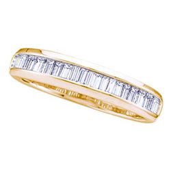 14kt Yellow Gold Baguette Diamond Wedding Anniversary Band Ring 1/6 Cttw