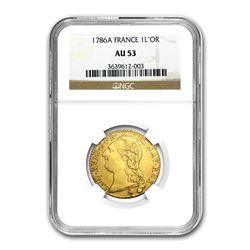 1786-A France Gold Louis D'or AU-53 NGC