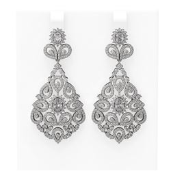 7 ctw Diamond Earrings 18K White Gold