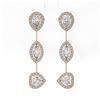 Image 2 : 2.37 ctw Mix Cut Diamonds Designer Earrings 18K Rose Gold
