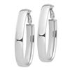 Image 2 : 14k White Gold Oval Omega Back Hoop Earrings - 7x22 mm