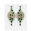 Image 1 : 22.97 ctw Emerald & Diamond Earrings 18K Yellow Gold