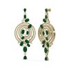 Image 2 : 22.97 ctw Emerald & Diamond Earrings 18K Yellow Gold